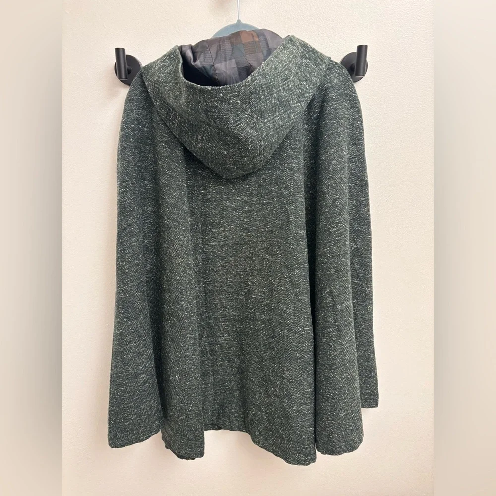 Outlander the Series Torrid Cloak Cape Plus Size 3/4 Hooded Tweed Green Coat - Picture 3 of 9